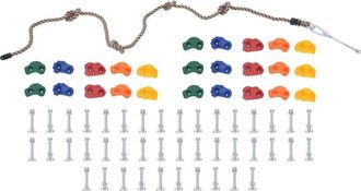 vidaXL Vidaxl - Presas De Escalada Con Cuerda 25 Piezas Multicolor