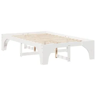 Berkfield Home Floor Bed Frame White 140 x 190 cm Solid pine wood