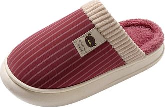 Generic Womens Slippers Warm Winter Slippers Womens Plush Lined Felt Slippers Slip On Flat Comfortable House Slippers with Soft Rubber Sole Winter Slippers El