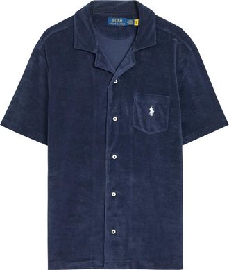Polo Ralph Lauren Logo-embroidered Terry Shirt - Navy - M