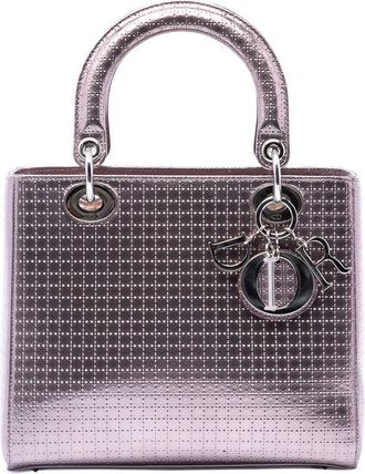 Dior Pre-owned Dior Medium Metallic Patent Microcannage Lady Dior Ladies LJS4FM0DJR40WOGC