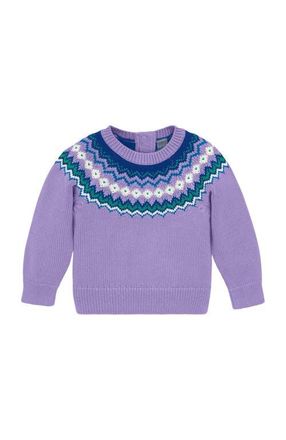 primary Baby Fair Isle Sweater in Iris Fairisle at Nordstrom, Size 12-18M