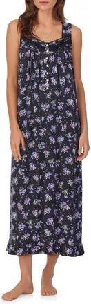 Eileen West Sleeveless Ballet Jersey Nightgown in Black Print at Nordstrom, Size X-Small
