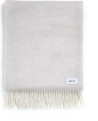 D4.0 Deken met franjes - Heren - Sjaals - Beige - ONE Size - Kasjmier - Accessoires