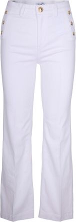 Liu Jo High-Waisted Flare Jeans with Jewel Button Accents