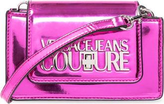 Versace Jeans Couture Schoudertas met logo - Dames - Schoudertassen - Roze - ONE Size - Leer - Tassen