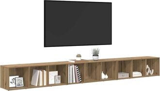 Berkfield Home TV Cabinet 3 pcs Artisan oak 37 x 35 x 107.5 cm Engineered wood in Brown