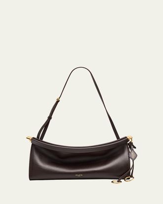 Alaia Le Click Medium Shoulder Bag in Glossy Leather