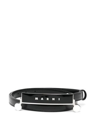 Marni logo belt - men - Calf Leather - 100 - Black
