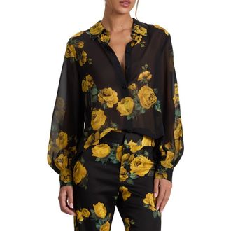 Alice & Olivia Candace Blouson Sleeve Shirt in Rosehips at Nordstrom Rack, Size X-Large