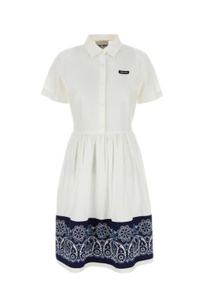 Miu Miu White Cotton Blend Shirt Dress