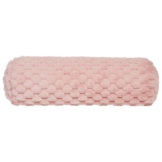 Beliani Beliani - Coj&iacute;n Decorativo Largo Lana Pelo Sint&eacute;tico Patr&oacute;n Liso 22 X 60 Cm Rosa Liden