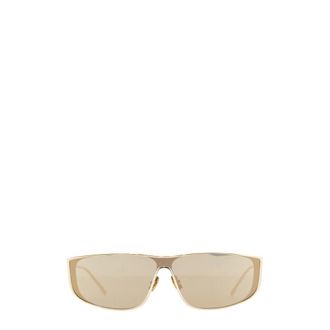 Saint Laurent SL 605 Rechthoekige Zonnebril - unisex - Accessoires - Geel - Maat: ONE Size