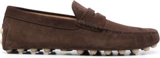 Tod's Brown Suede Gommino Bubble Loafers