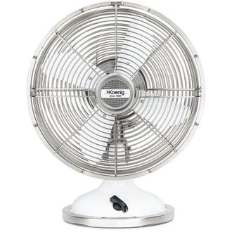 H.Koenig Hkoenig Met&aacute;lico Joe50 Blanco, Ventilador El&eacute;ctrico Retro Vintage