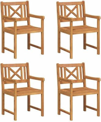 vidaXL Silla De Jard&iacute;n 4 Pcs Marr&oacute;n 56 X 56 X 90 Cm Vidaxl