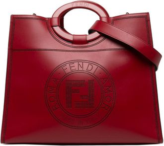 Fendi Pre-owned Fendi Medium Perforated Leather Runaway Tote Ladies R9TA6016OJVQNYY0