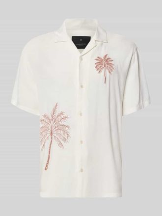 Premium by Jack & Jones Relaxed Fit Freizeithemd aus Viskose mit Stitchings in Weiss, Gr&ouml;&szlig;e XXL
