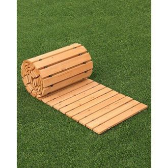 OEM Camino De Jard&iacute;n De Madera 3,65 M X 43,18 Cm, Camino De Jard&iacute;n Recto Antideslizante, Camino De Exterior De Cedro Enrollable Con Conexi&oacute;n De Cable De A