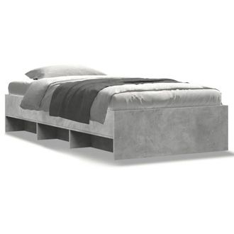 Berkfield Home Bed Frame without Mattress Concrete Grey 75x190cm Engineered Wood | Size: 75x190 cm