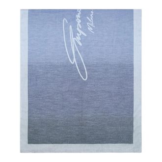 Emporio Armani D&uuml;makaini blauwe sjaal met logo-accent - unisex - Sjaals - Blauw - ONE Size - Accessoires