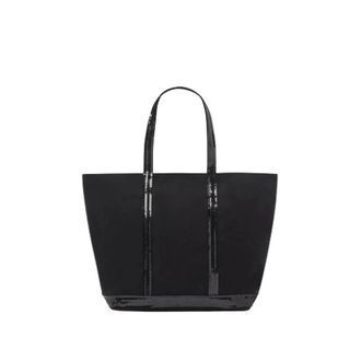 Vanessa Bruno Cabas L Zipp&eacute; - Dames - Shoppers - Zwart - ONE Size - Katoen - Tassen