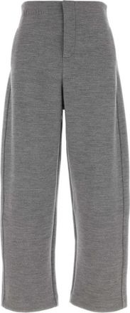 Max Mara Ebrien Cropped Broek - Dames - Wijde Broeken - Grijs - S - Katoen - Broeken