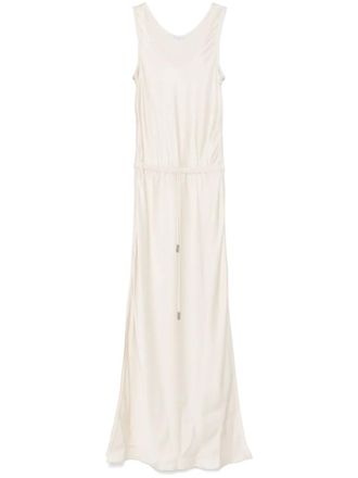 Brunello Cucinelli Satijnen maxi-jurk - Beige
