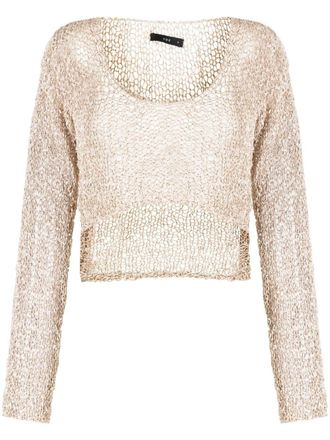 VOZ cropped loose-knit jumper - Brown