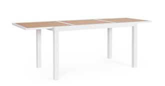 BIZZOTTO Mesa de aluminio con listones 140-210x77 blanco