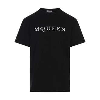 Alexander McQueen Tops, Heren, Zwart, L, Katoen, Zwart Katoen Standaard Herenkleding