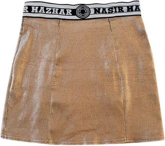 Nasir Mazhar Gold Lurex Mini Skirt Size S