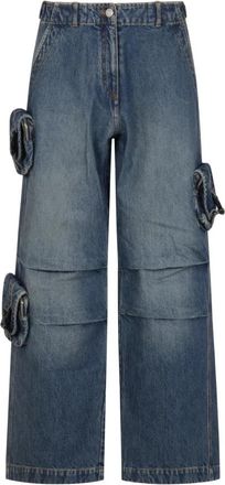 Coperni Wijde Denim Cargobroek - Dames - Loose Fit Jeans - Blauw - S - Denim - Jeans