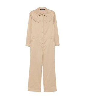 Federica Tosi Twill Suit Dress with Beige Buttons