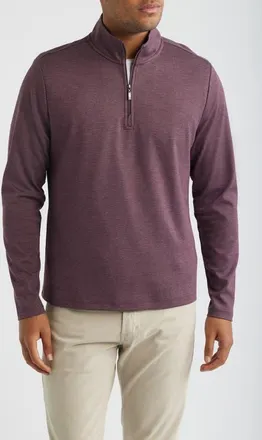 Robert Barakett Rupert Quarter Zip Pullover in Zinfandel at Nordstrom, Size Xx-Large