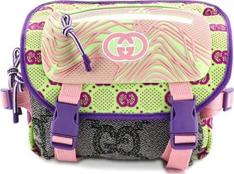 Gucci Buckle Flap rubberen rugzak met borstband en GG-stof - Veelkleurig