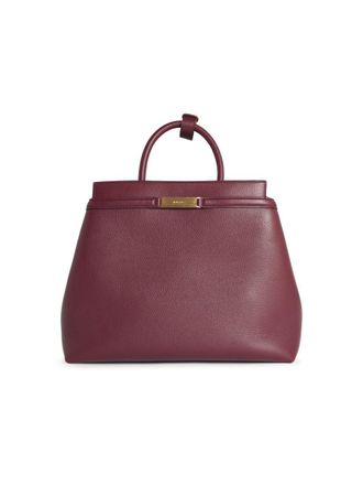 Bally Burgundy Leather Deco Bag