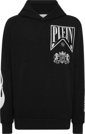 Philipp Plein Hooded Sweatshirt Racing - Heren - Hoodies - Zwart - 4XL - Katoen - Hoodies & sweatvesten