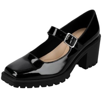 Journee Collection Gladys Mary Jane Square Toe Patent / Black GLADYS-PBL Womens