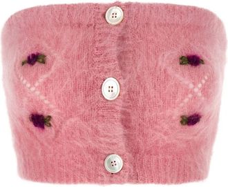 Alessandra Rich Top con ricamo - Rosa