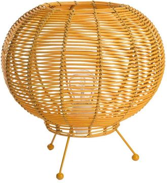 Lussiol Lussiol - 233745 Poster, Lampada Decorativa, Rattan Giallo, &oslash; 30 x h 26 cm