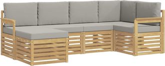 vidaXL Conjunto De Sof&aacute;s De Exterior 6 Uds. Blanco Y Gris Claro Vidaxl