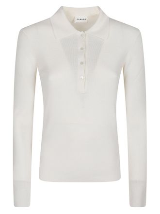 P.A.R.O.S.H. Long Polo Neck Fine Ribbed Wool Polo Shirt
