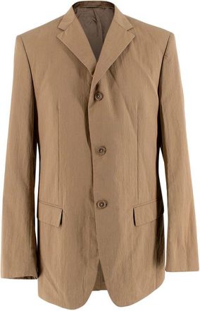 Jil Sander Brown Textured Single Breasted Blazer Size L