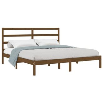 Berkfield Home Beautiful Bed Frame Honey Brown Solid Wood Pine 200x200 cm