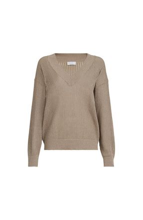 Brunello Cucinelli Ribbed net sweater in Walnut at Nordstrom, Size 3X-Large Eu