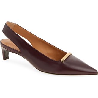 Tod's Pointed Toe Kitten Heel Slingback Pump in Kraft Chiaro at Nordstrom, Size 41