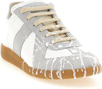 Maison Margiela Mens Gray Calfskin Low Top Sneakers