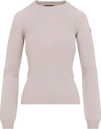 Moncler Wool Blend Sweater - Dames - Ronde hals truien - Roze - M - Wol - Truien & Vesten