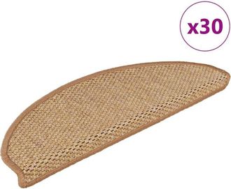vidaXL Alfombra Autoadhesiva Escalera Sisal 30 Uds 65x21x4 Cm Sisal Vidaxl